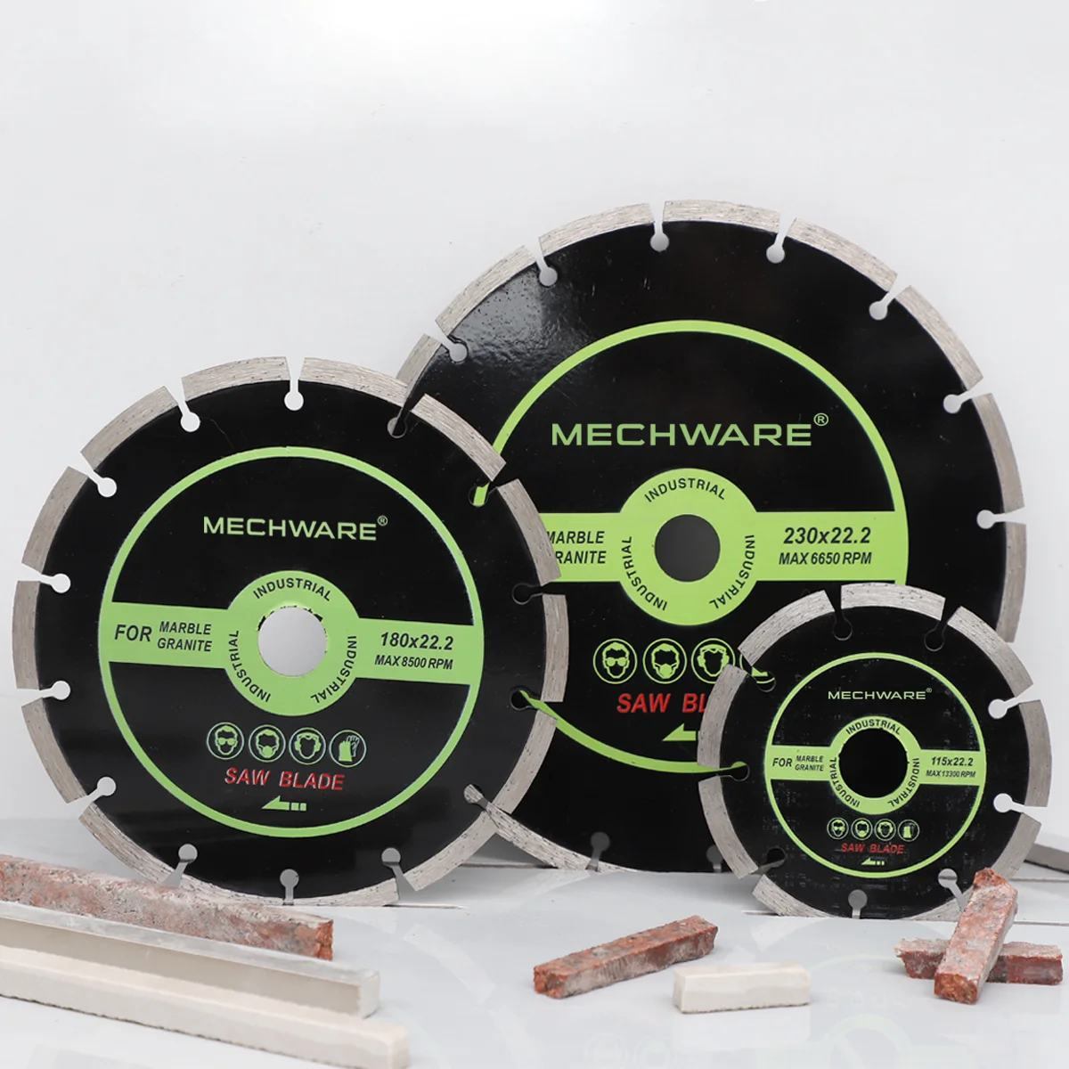 MECHWARE Flat Segment Diamond Cutting Wheel 4inch Wet Saw Tile Cutter