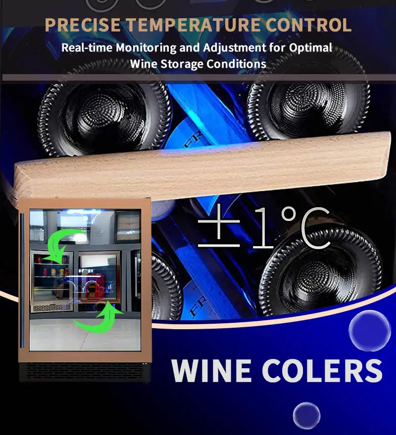 49 pcs Wine Temperature Control Cellar Full Glass Doorl Wine Cellar 46-Bottle Winecooler