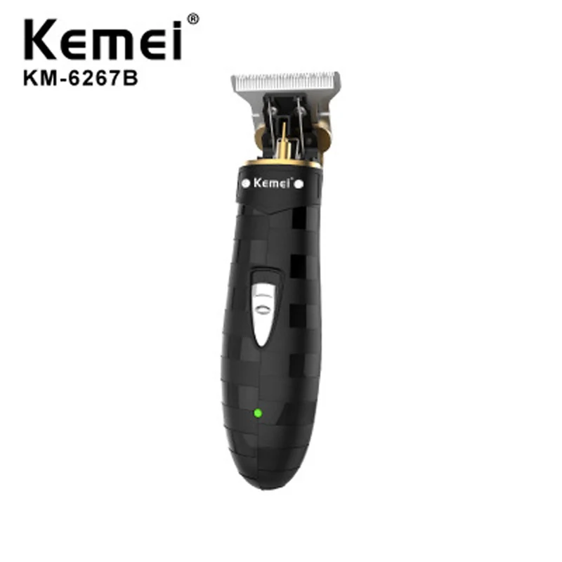 Kemei Cordless Close Hair Cutting Trimmer  Powerful Men Grooming 0mm Baldheaded Barbershop Detail Transparent Skeletons Body