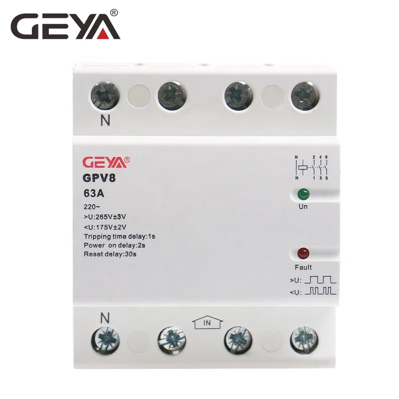 Высококачественная защита от перенапряжения GEYA GPV8 автоматический сброс после