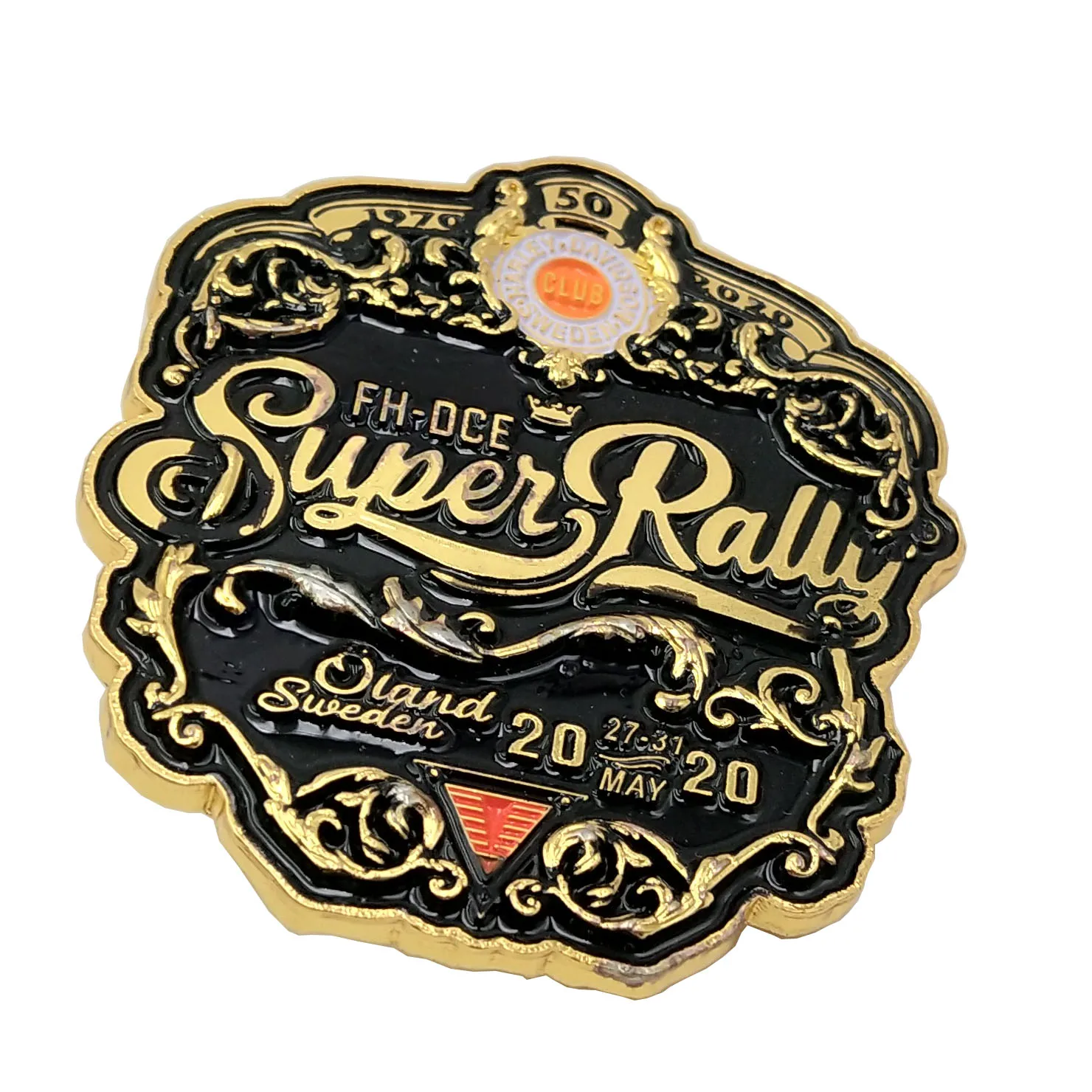 Red tr grill badge front emblem car metal logo with pins badge metal support metal badge maker