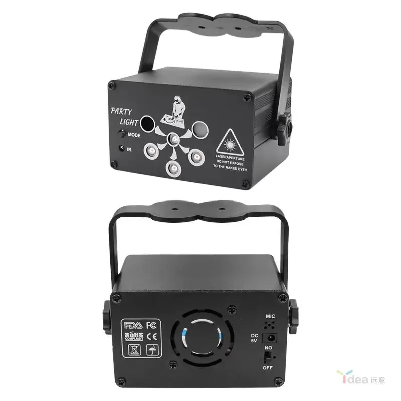 Indoor uv mini laser light 6-eye star projection light stage bar home colorful flash