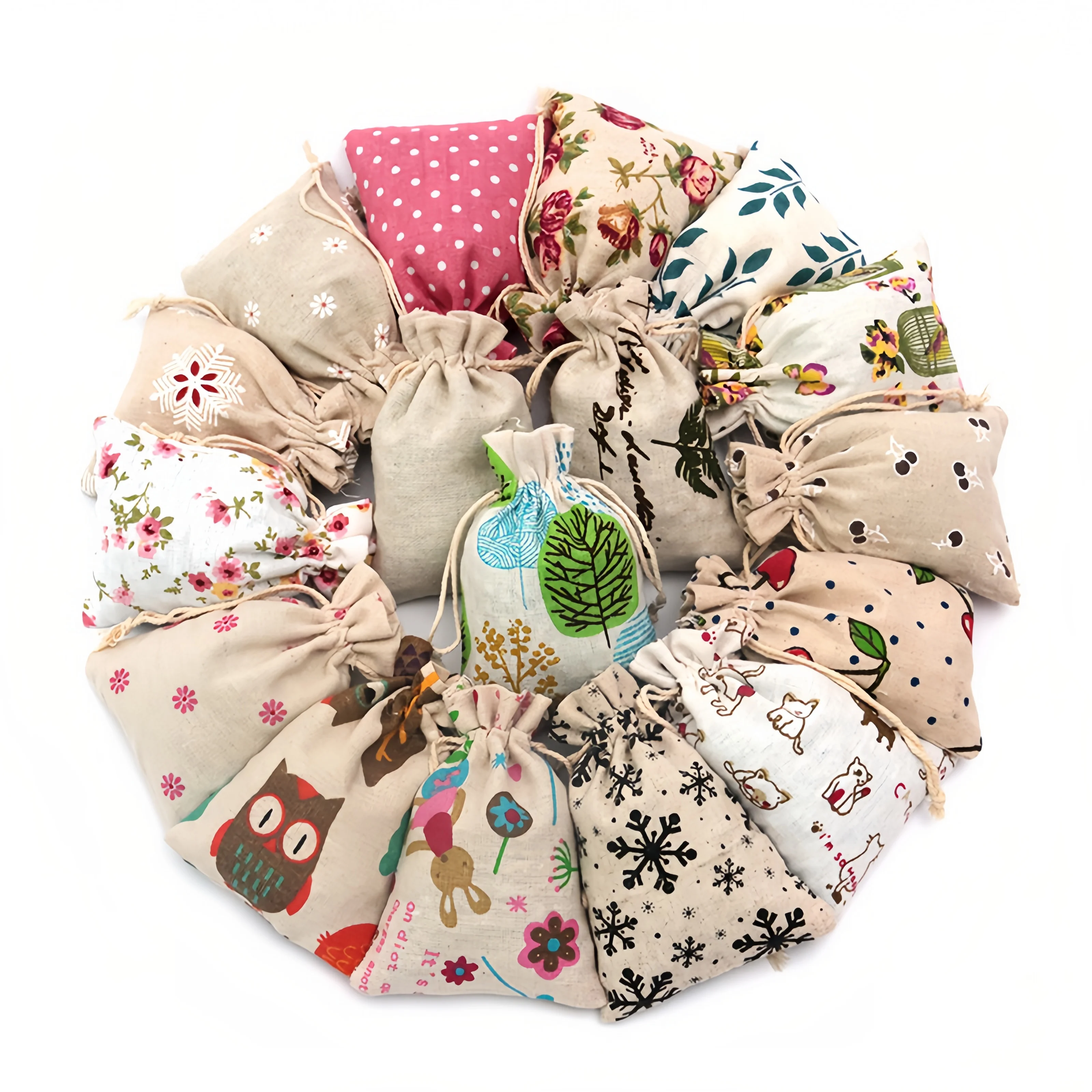 Factory Outlet Eco Organic Cotton Draw String Bag Logo Small Gift Drawstring Bag Customized Storage Jewelry Necklace Ring Bags