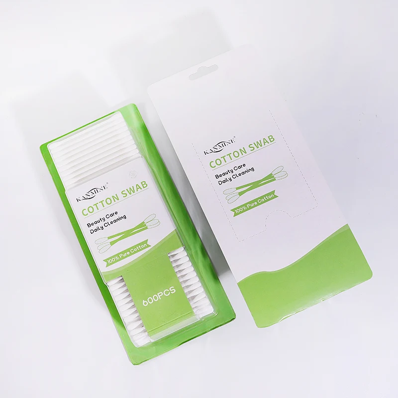 Customized Wholesale Items 600pcs Card Suction Package White Plastic Stick Cotton Bud