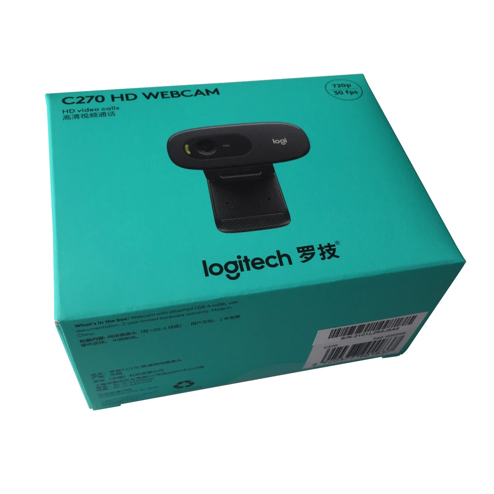 Оригинальная веб-камера Logitech C270 HD, игровая веб-камера Auchor для прямой трансляции, веб-камера со встроенным микрофоном для сетевой видеоконференции