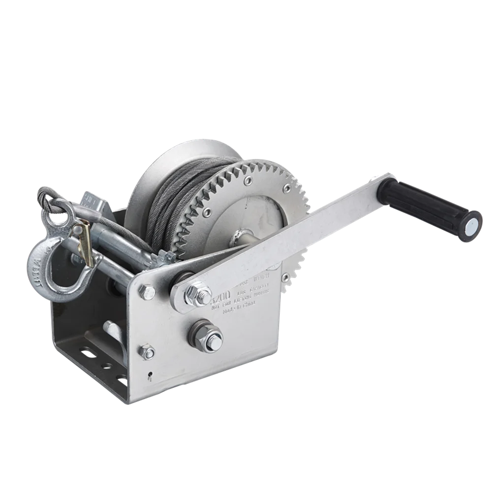 Heavy Duty 3200LBS Portable Manual Hand Winch Trailer Winch for Boat North America market Dual Drive Winch
