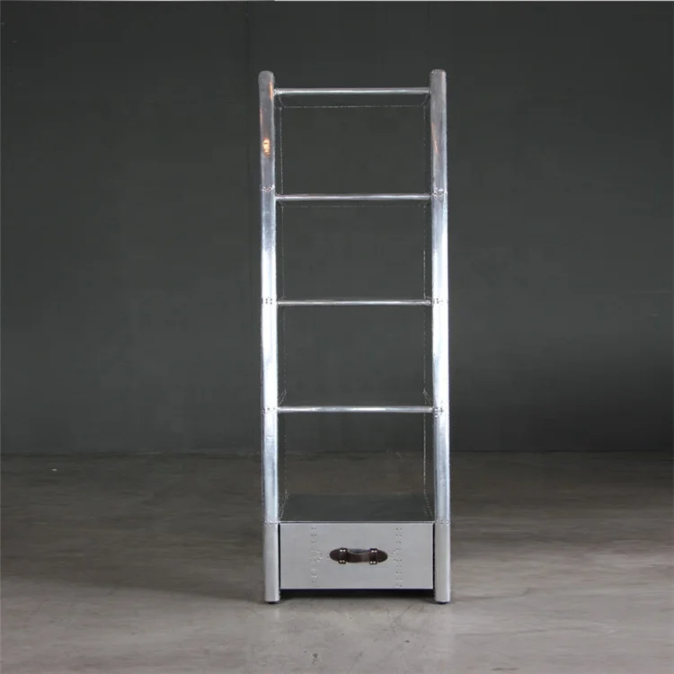 Unique Design Aluminum Sheet MDF Frame Wooden Library Bookshelf