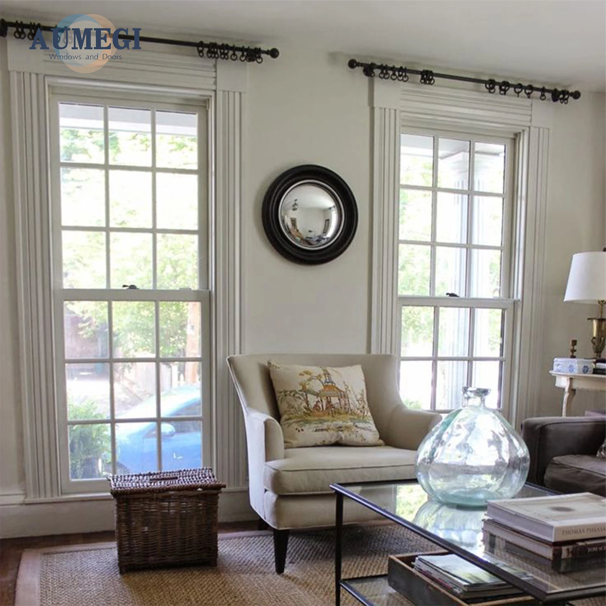 Aumegi Soundproof Broken Bridge Aluminum Top-Hung Window Australia Standard Single Hung Window