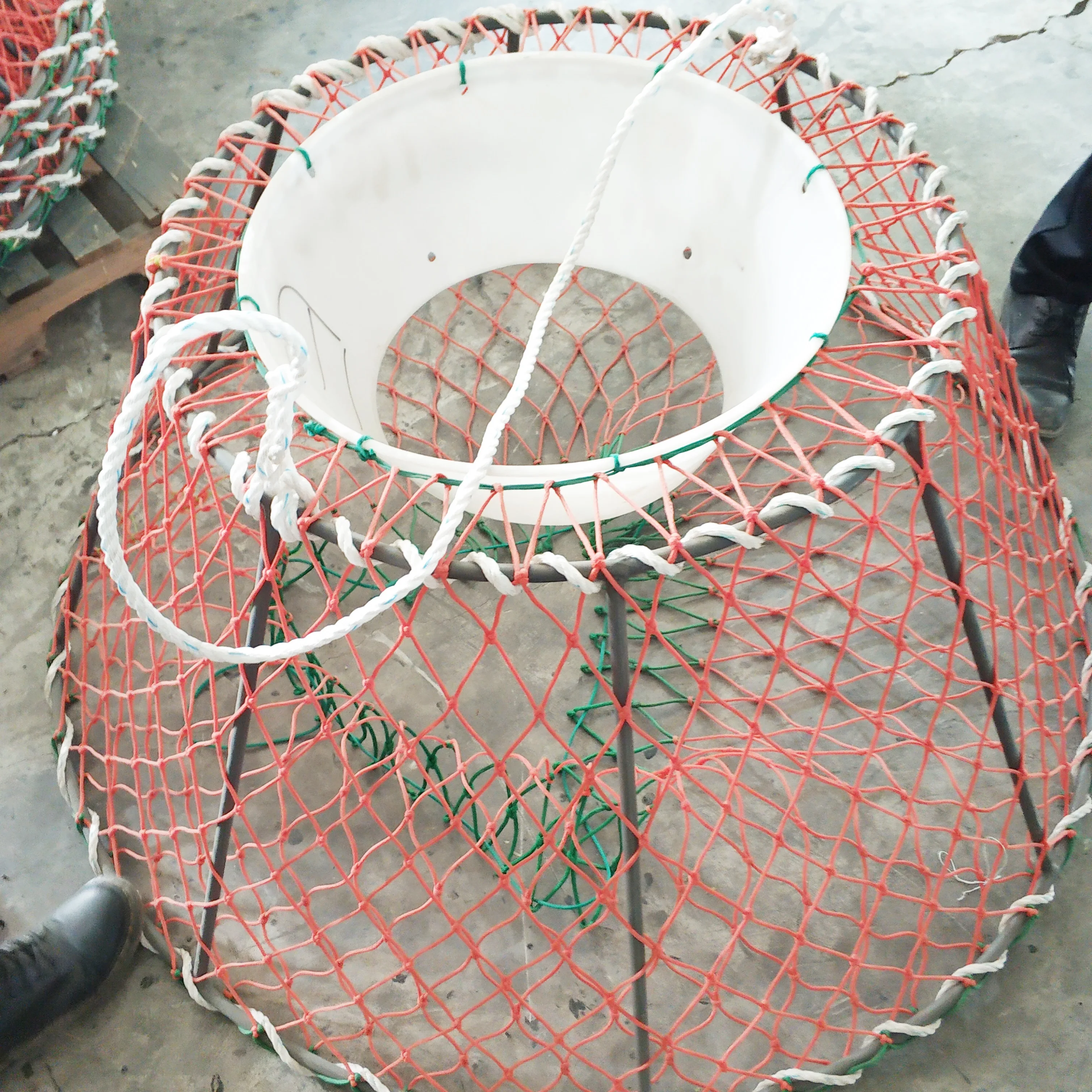 Round Trap King Crab Pot Crabing Cage Fishing Trap One Entrances Strong Shrimp Pot for Deep Sea