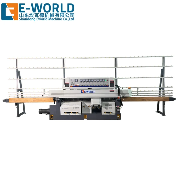 Most Popular 9 Spindles Glass Edge Grinding Machine Straight Line Glass Edging Machine For Tempered Glass Factory