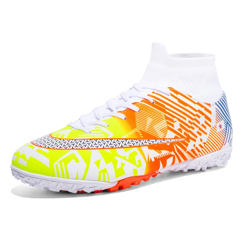 High-Top Stylish Durable Anti-Slip Cleats Soccer Sneakers Athletic Big Kids Football Shoe Indoor Outdoor TF Soccer Shoes For Men