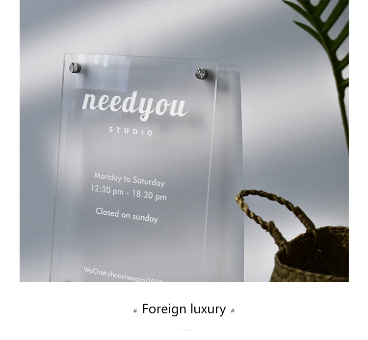 Custom Acrylic company reception desk sign 5mm thickness business advertising sign board shop name sign board