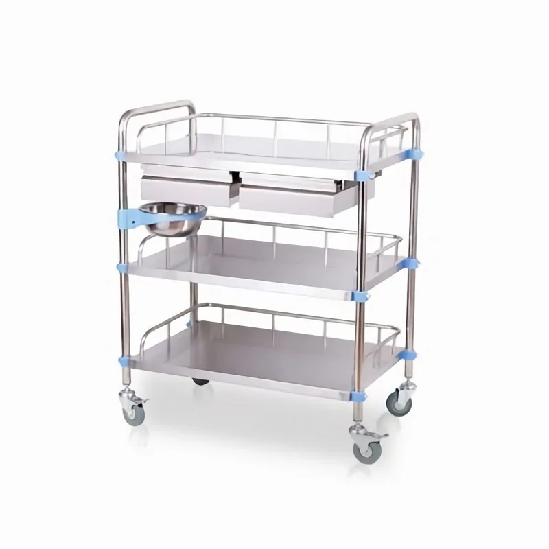 Trolley Cart  Medical Stainless Steel Mobile Medical Trolley