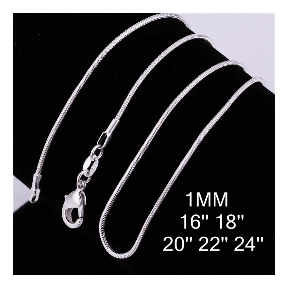 
Shenzhen Wholesale Necklace Jewelry Italian Snake Chain 1Mm Snake Chain 925 Necklace 925 Silver Plated Diy Making 