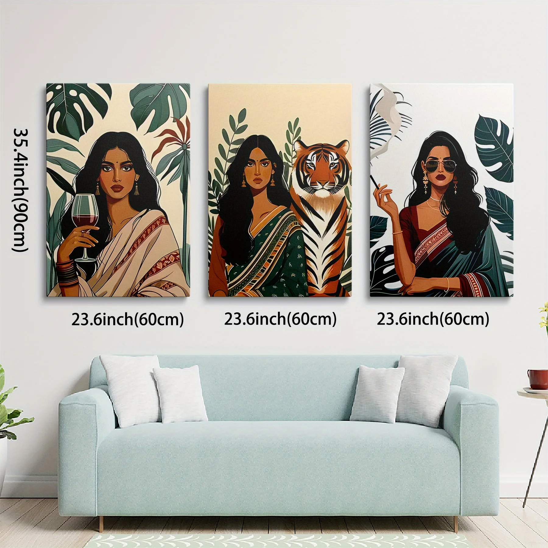 Fashion Wall Art Canvas Elegant Beauty Woman Portrait Frame Painting Print Modern Home Decor Wall Painting