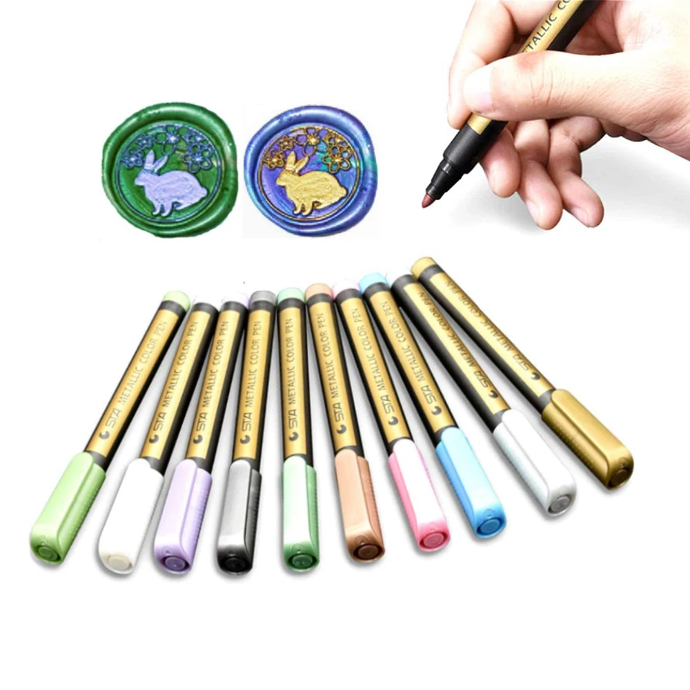Wax Seal Pen Metallic Marker Pens for Decorating Wax Seal Stamp