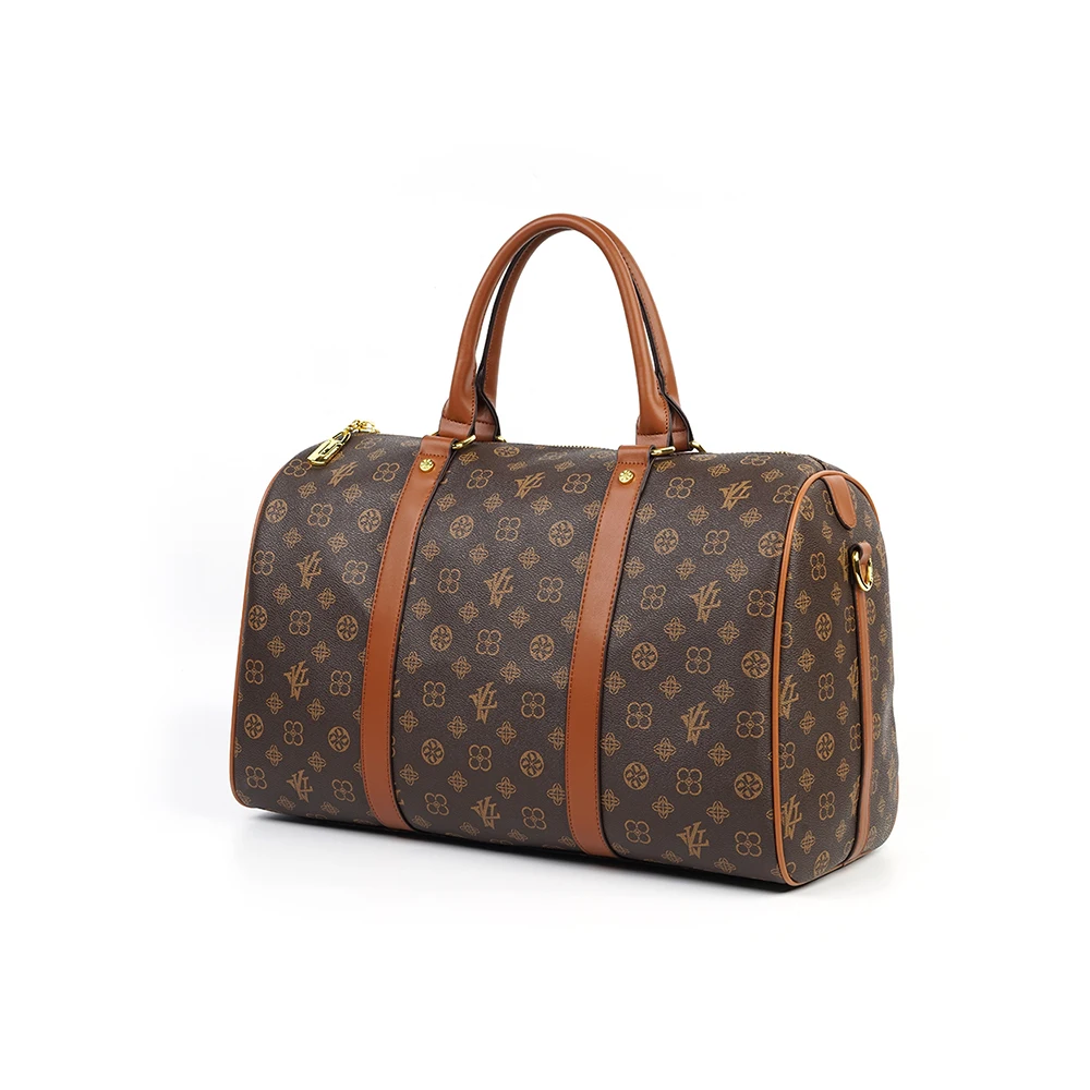 Manufacturer Gym Outdoor Sports Bag Large-capacity Hand Luggage  Custom top quality Litchi pattern Women Fashion Genuine Leather