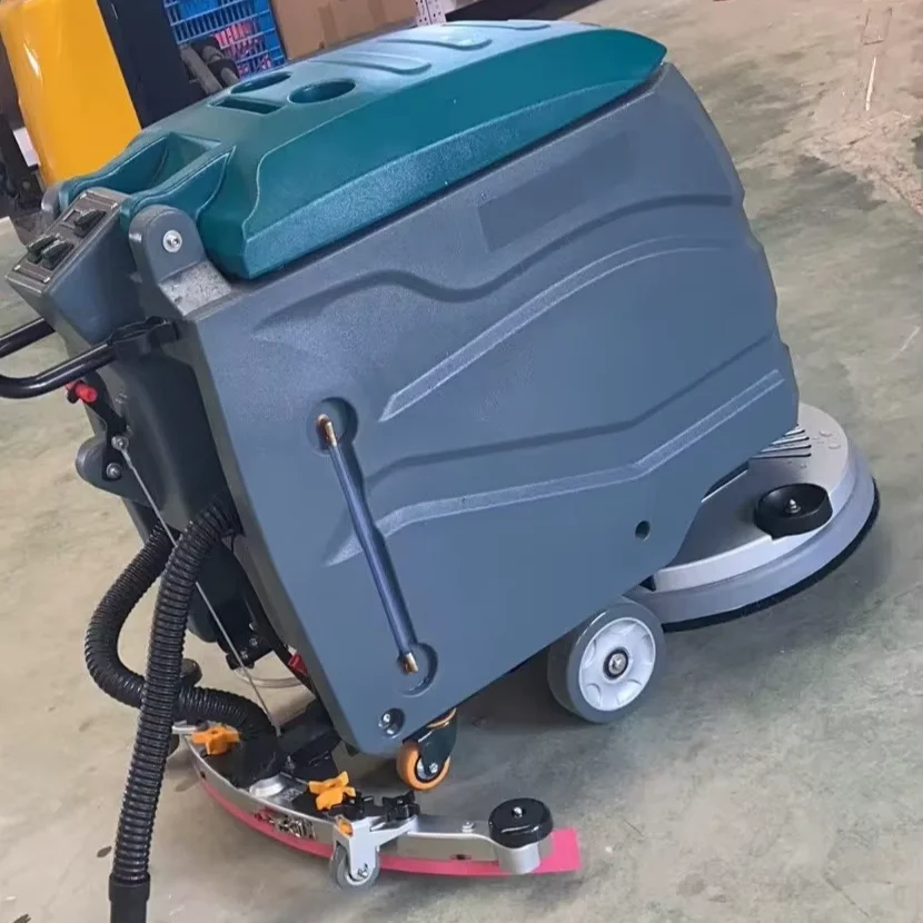 HandScrub Pro Electric Manual Floor Scrubber Efficient Small Area Cleaning for Home Restaurant Use Core Motor Bearing Gear