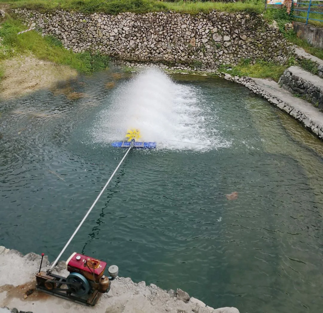 Top Quality Floating Paddle Wheel Prawn Pond Aquaculture Aerator Diesel Engine Aerator