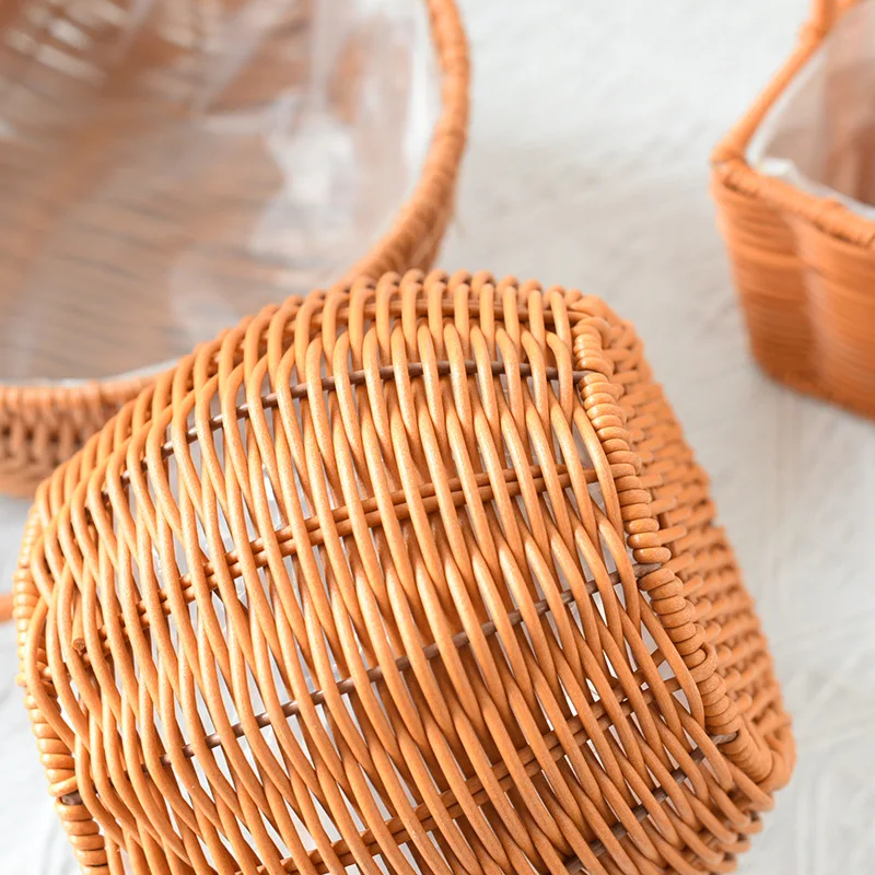 Корзина для цветов ручной работы в сельском стиле железная корзина хранения популярная сушеных из ротанга