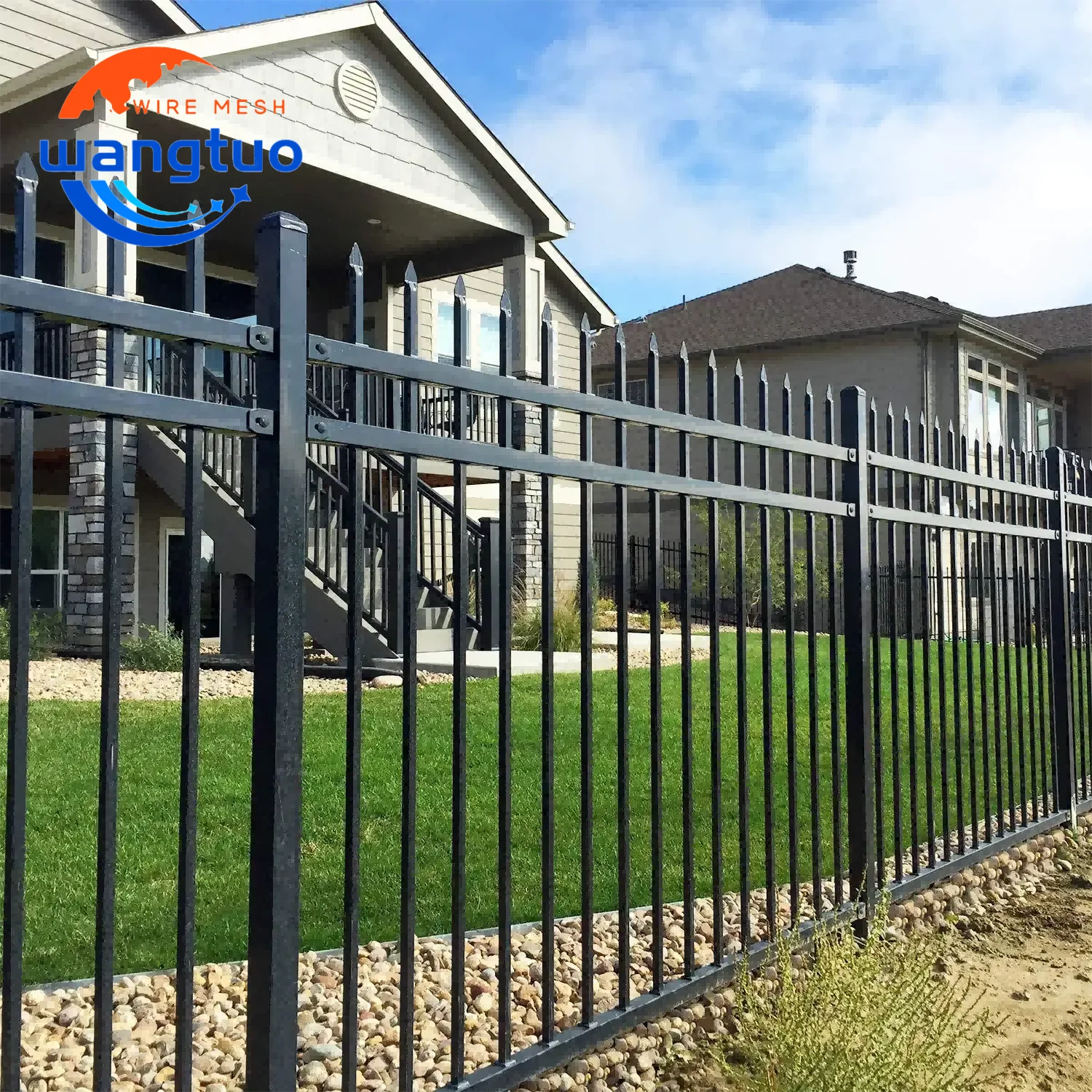 Современные черные оцинкованные 6x8 защитные стальные панели для садового ограждения из цинковой стали с металлическим дизайном