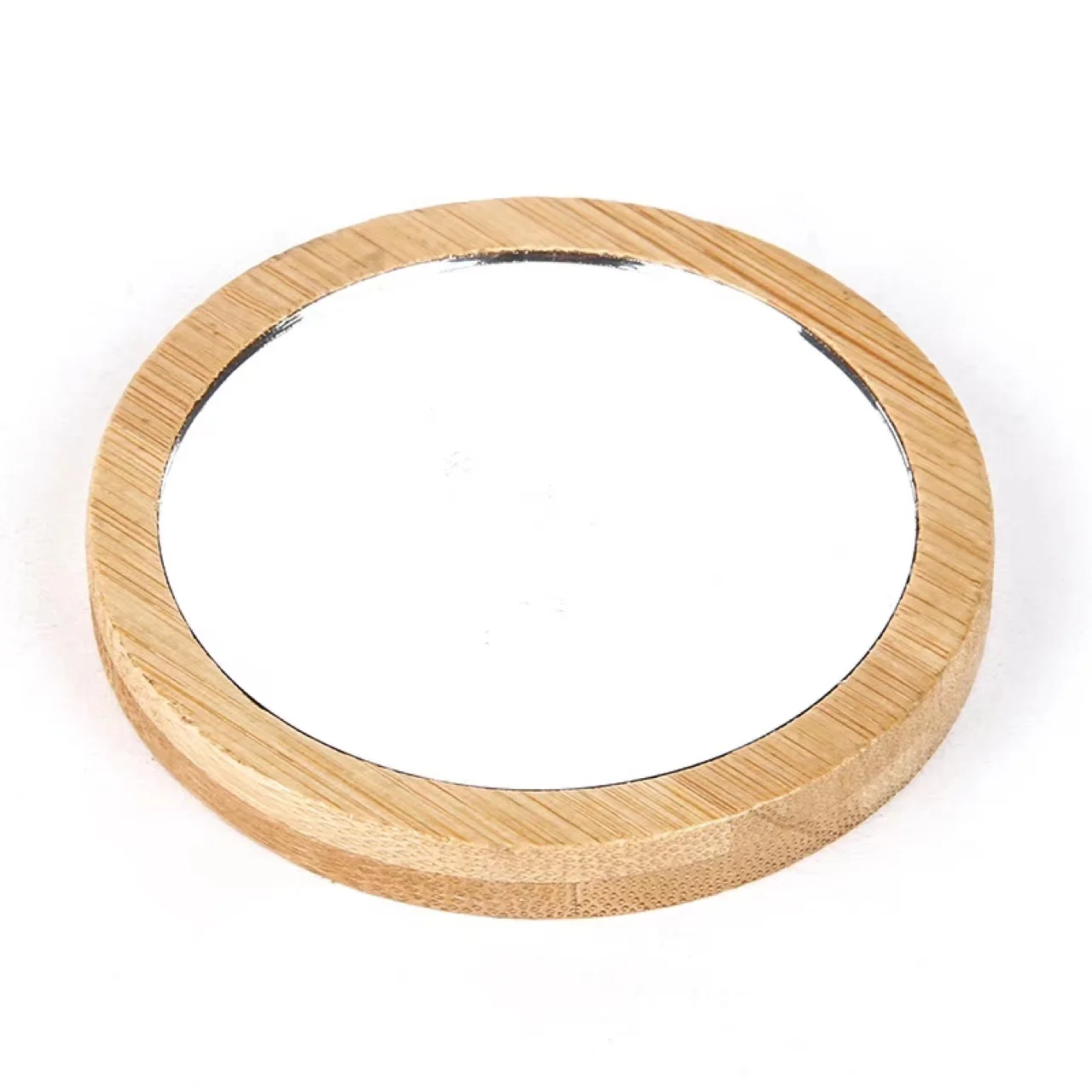 Hot Selling Eco-friendly Bamboo Mirror Round Design Pocket Makeup Hand Mirror For Girls Gift Beauty Cosmetic tools