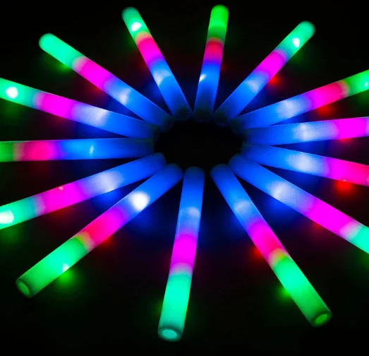 Giant 16 Inch Foam Glow Sticks Halloween Party Supplies Favors 3 Modes Color Changing Led Light Sticks Glow for Concerts party
