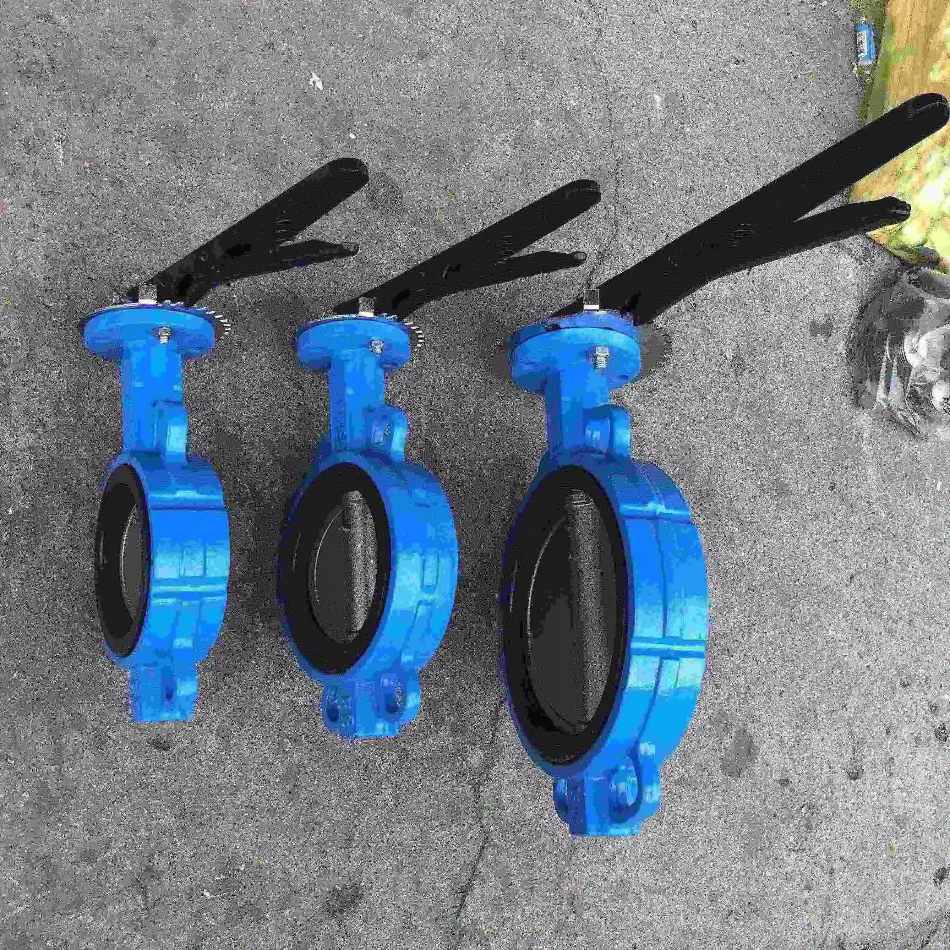 PN10 PN16 Soft seal center line butterfly valve with ductile iron304 board  Aluminum handleto clamp butterfly valve