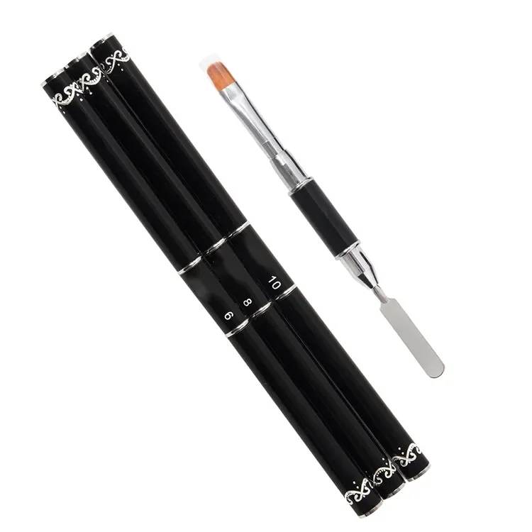 3 size styles kolinsky nail brush 6 8 10 case art metal handle gel nail brush set private label kolinsky nail polish brush