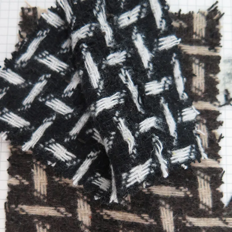 Factory direct sales wool spring autumn plaid wool fabrics clothing shoes and hats fabrics