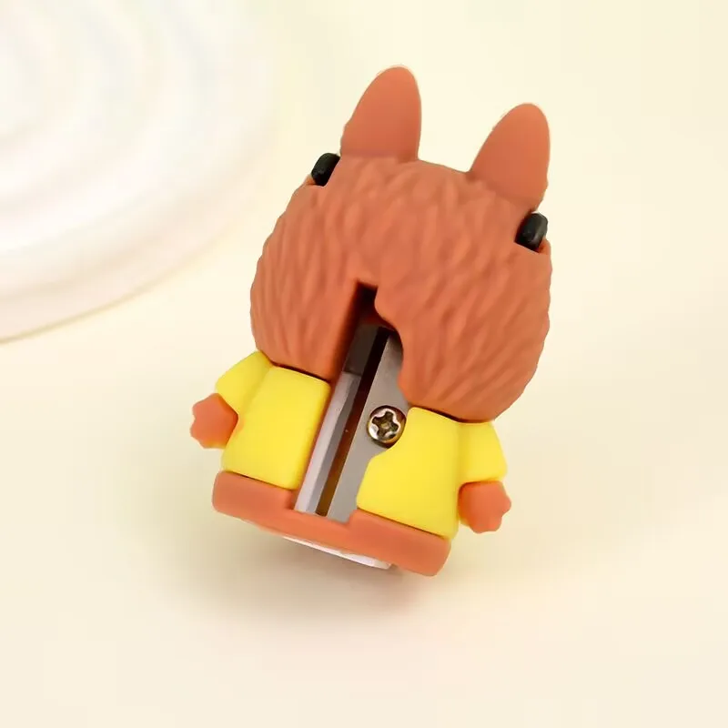 Ruunjoy 24pcs  Labubu Pencil Sharpener Hand Crank Pencil Knife Tools sharpener PVC soft glue portable student-specific