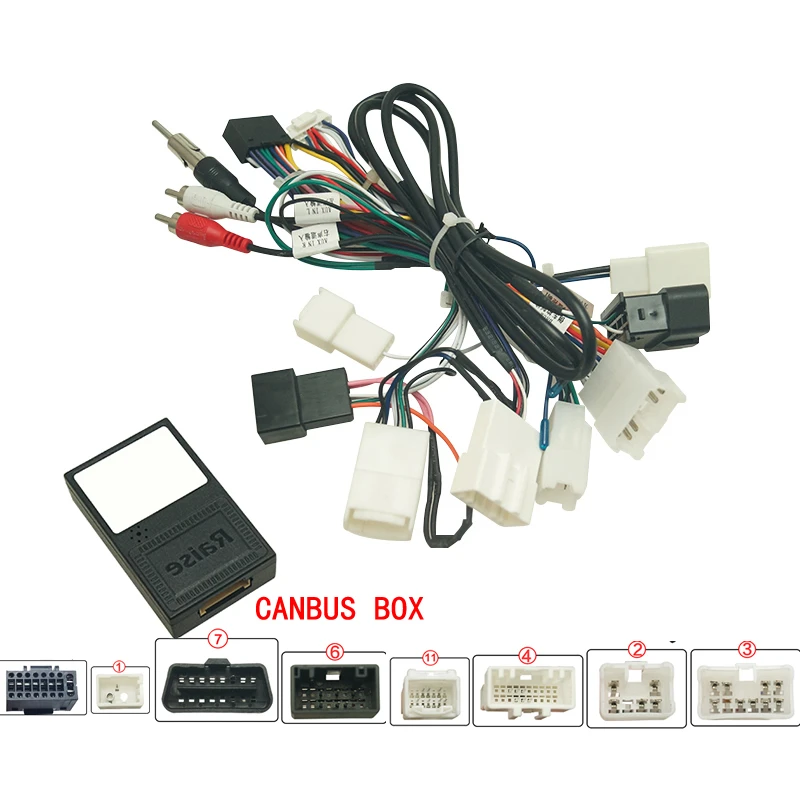 Car 16pin Audio Wiring Harness With Canbus Box For Toyota Corolla Camry Highlander Stereo Installation Wire Adapter