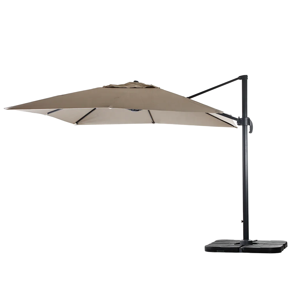 Restaurant Cafe Outside Beach Sun Folding Parasol Square Canopy 360 Degree Rotation Aluminum Roma Umbrella