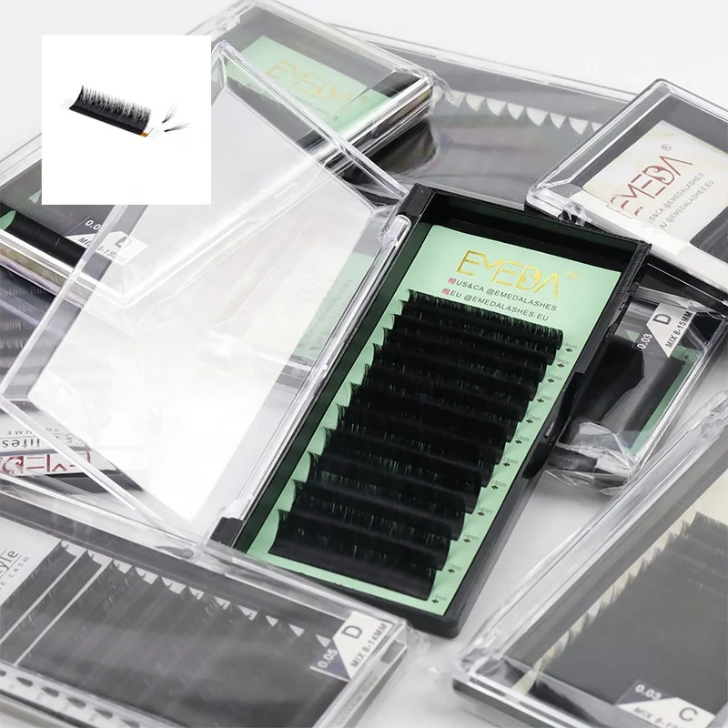 Emeda Beauty high quality one-stop eyelash vendor private label blooming easy fan lashes