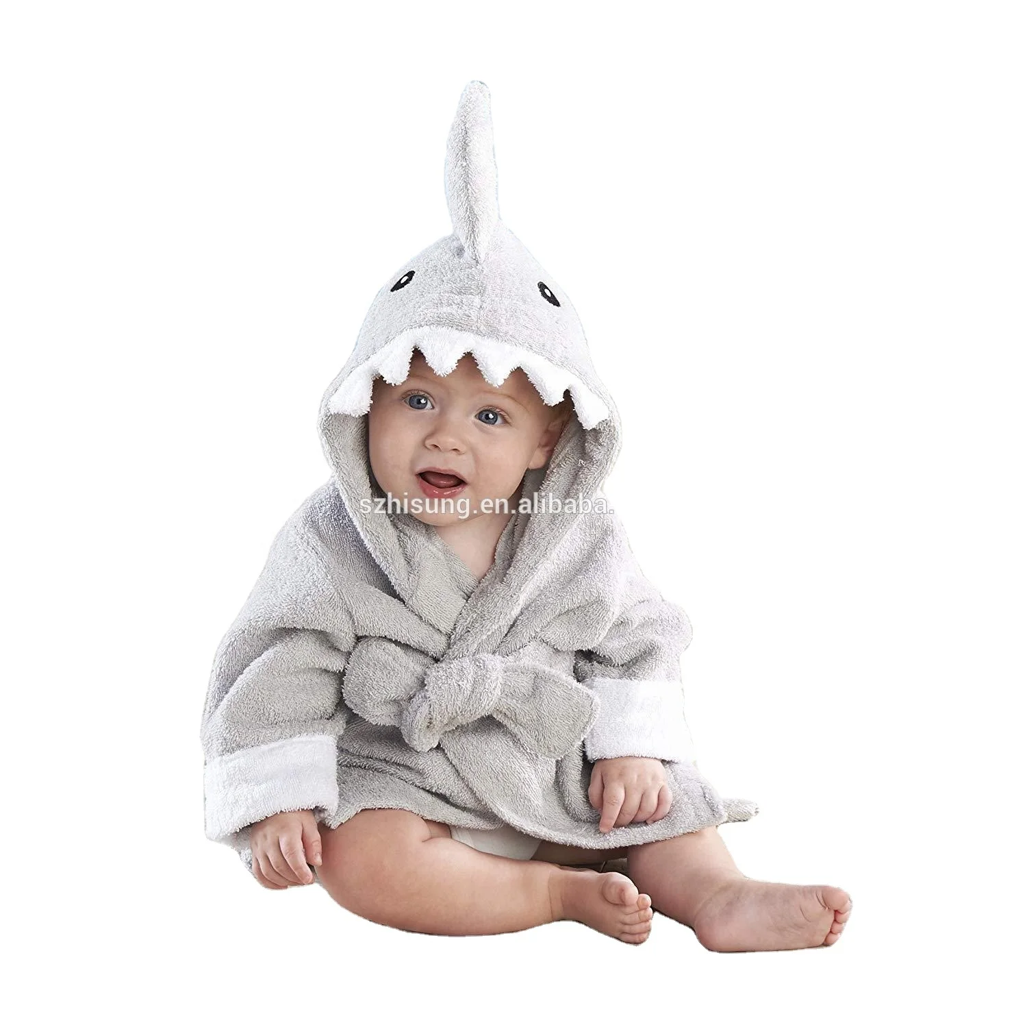 Best Selling Animal Face OEM design 100% Cotton Hooded Baby Bath Robes