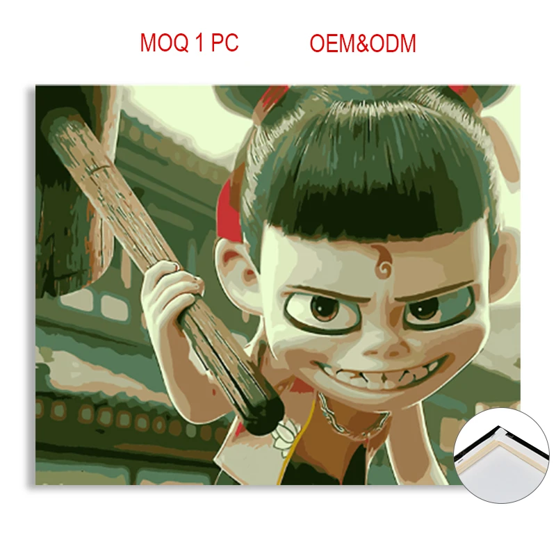 
Home decoration best paint for canvas for painting cartoon Nezha factory custom any photos and pictures 