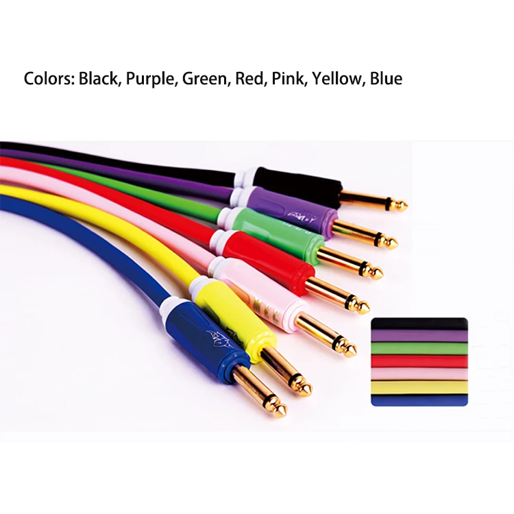 6M 20FT Low Noise 3m Plug 1/4 to 1/4 OFC  Mono Jack Colorful Instrument Cable Guitar Cables Guitar Wire Audio Cable