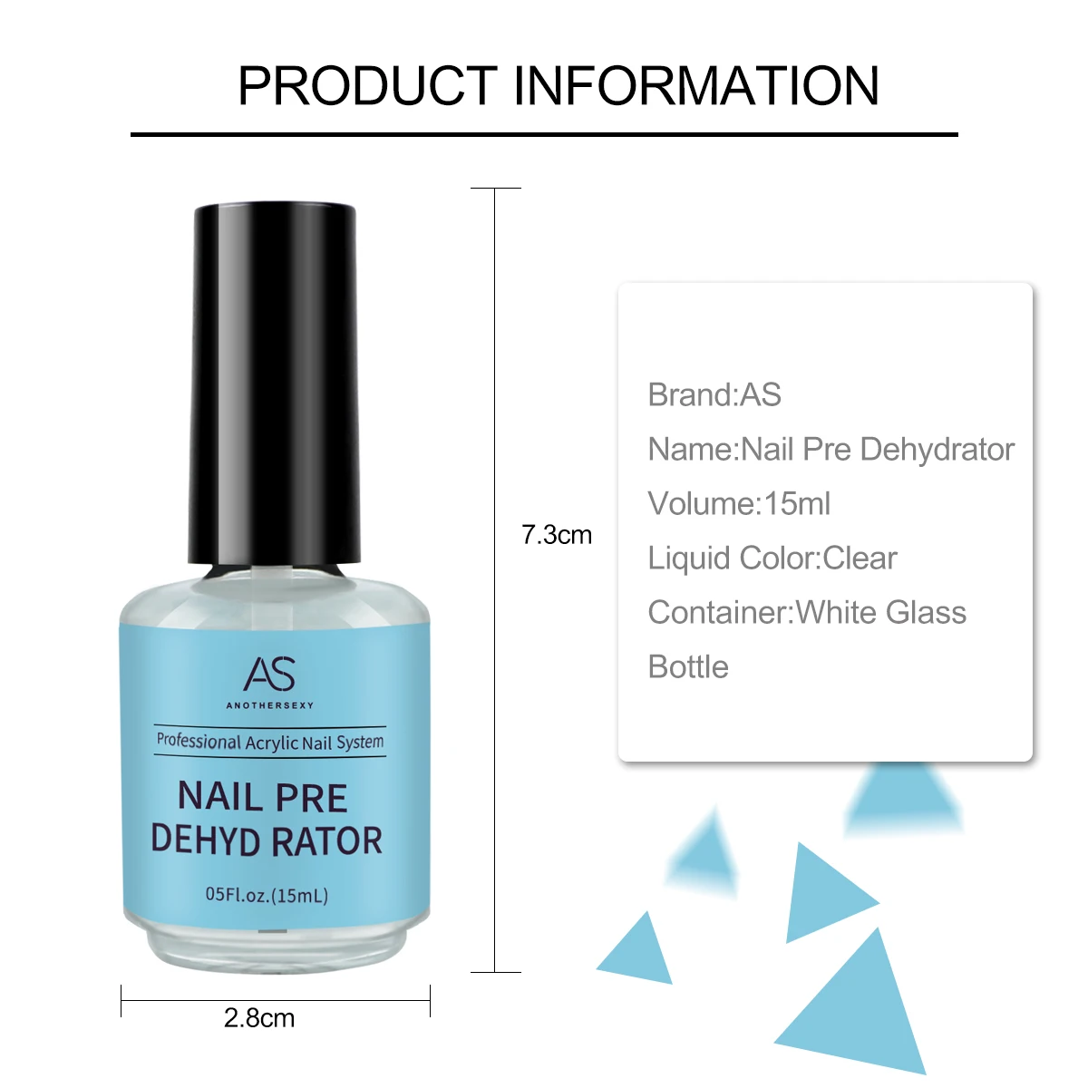 AS 15ml Nail Prep Dehydrator Acid Free Primer set Adhesive Desiccant Acrylic Nails Nail Pre Dehydrator Primer Set