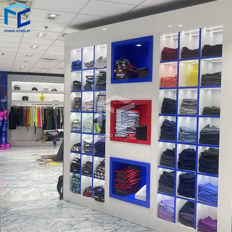 Modern Clothes Store Display Cabinet Luxury Garment Store Display Stand Men Clothes Shop Furniture Clothing Shop Design