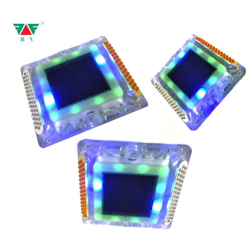 New Styles Self-Fluorescent Double Side Traffic Road Solar Stud With LED Lights