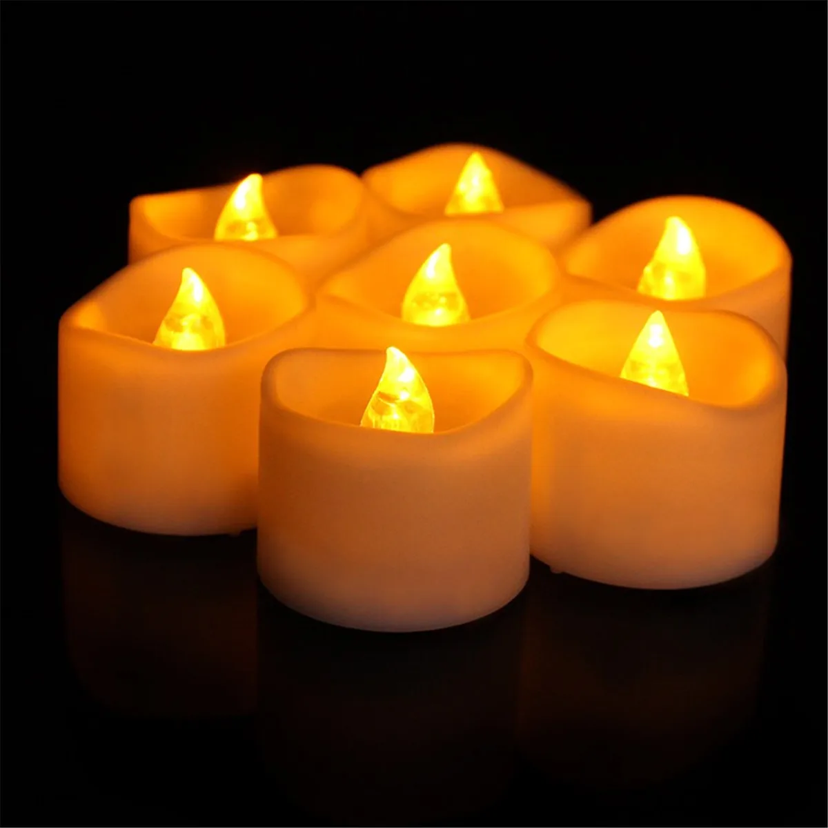 Flameless Yellow Flickering Battery Operated Tea Light With Wedding or Christmas Decoration LED Waved Edge Candle Tealight