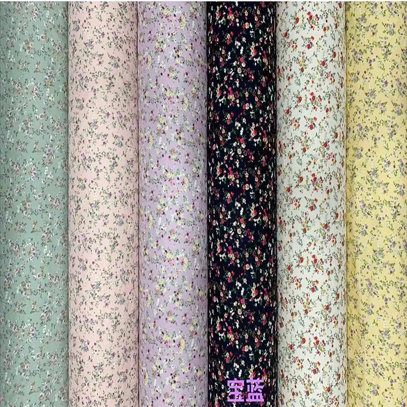 Hawaiian Poplin Colorful Floral Customized Italian Digital Printed Rayon Fabric