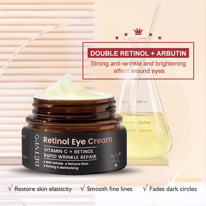 Anti-wrinkle tightening collagen instant firming peptide anti aging retinol eye cream for dark circles and puffiness