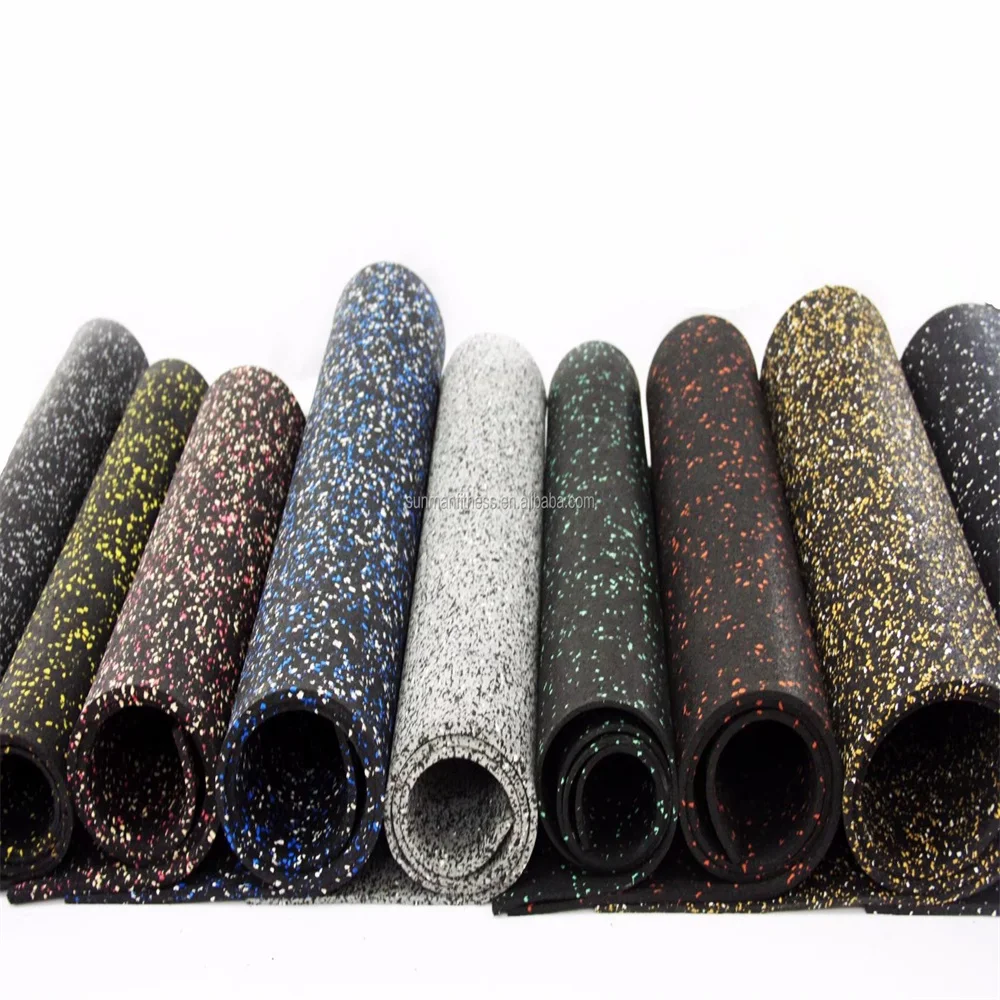 Anti-Shock Rubber Gym Flooring Rolls Custom Colors EPDM Gym Rubber Floor Rolls