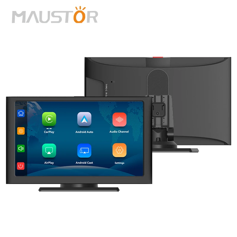 Maustor Universal 9 inch CarPlay Screen for Car Compatible with Wireless CarPlay & Android IPS Touch Screen Car Mp5 Player