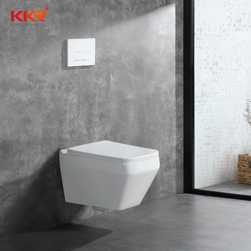 European rimless square hotel ceramic back to wall mounted hanging wc bathroom matt white wall hung toilet