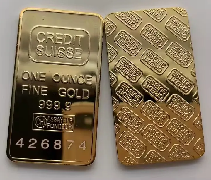 2024 America Bull 1oz golden plated gold bar beauty bar bullion customized make for you