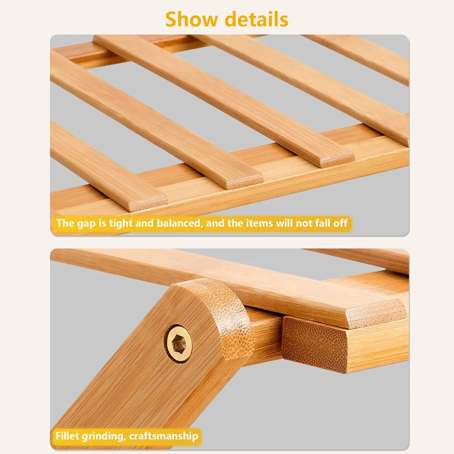 Wooden Foldable Shoe Rack Bamboo Shoes Storage Shelf Stackable Shoe Organizer Stackable Racks