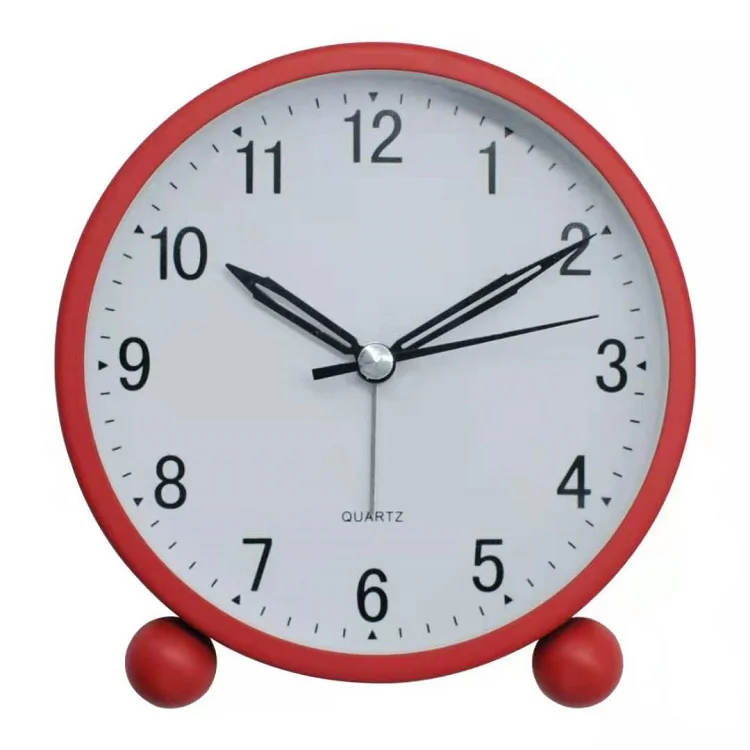 Pretty metal desktop round table clock