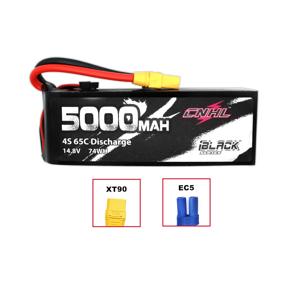 CNHL Black Series 5000mAh 14.8V 4S 65C Lipo Battery With XT90 Plug for Airplane Helicopter Jet Edf Speedrun